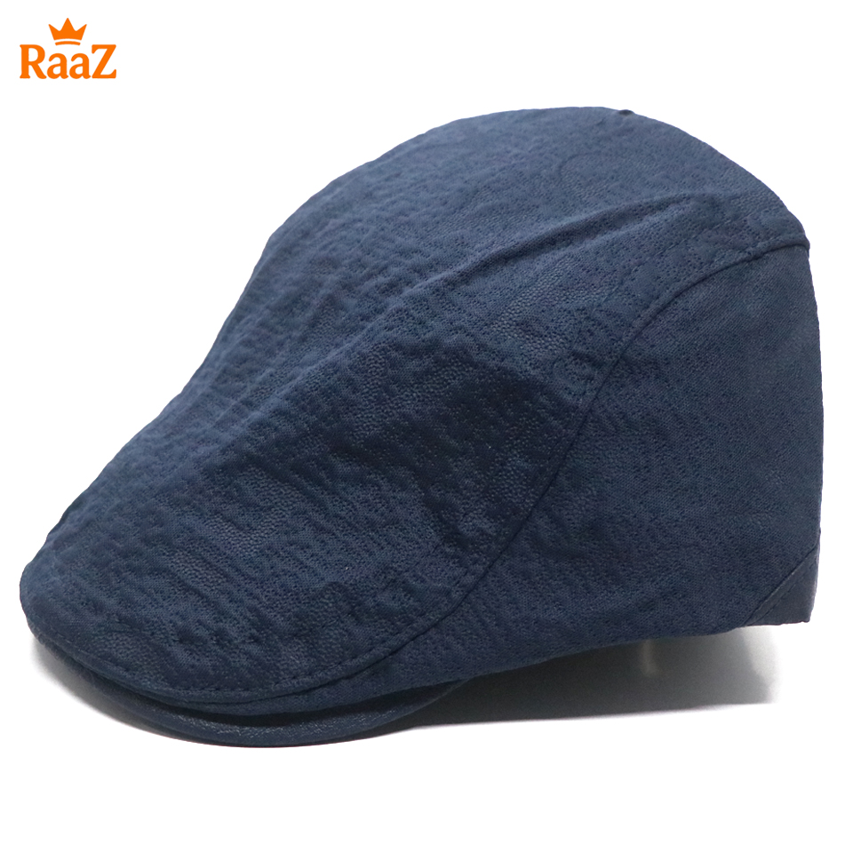 Picture of Navy Blue Vintage Style Wool Blend Flat Cap for Men – Adjustable Newsboy Hat