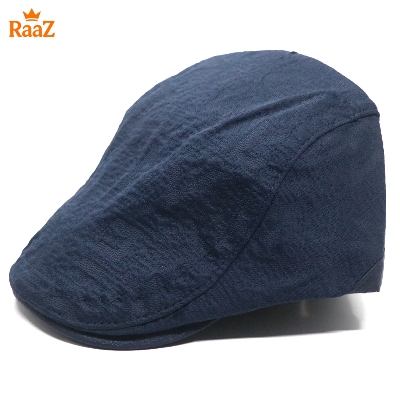 Picture of Navy Blue Vintage Style Wool Blend Flat Cap for Men – Adjustable Newsboy Hat
