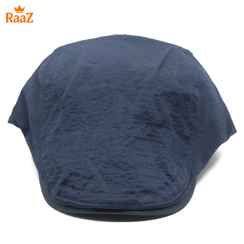 Picture of Navy Blue Vintage Style Wool Blend Flat Cap for Men – Adjustable Newsboy Hat