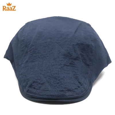 Picture of Navy Blue Vintage Style Wool Blend Flat Cap for Men – Adjustable Newsboy Hat