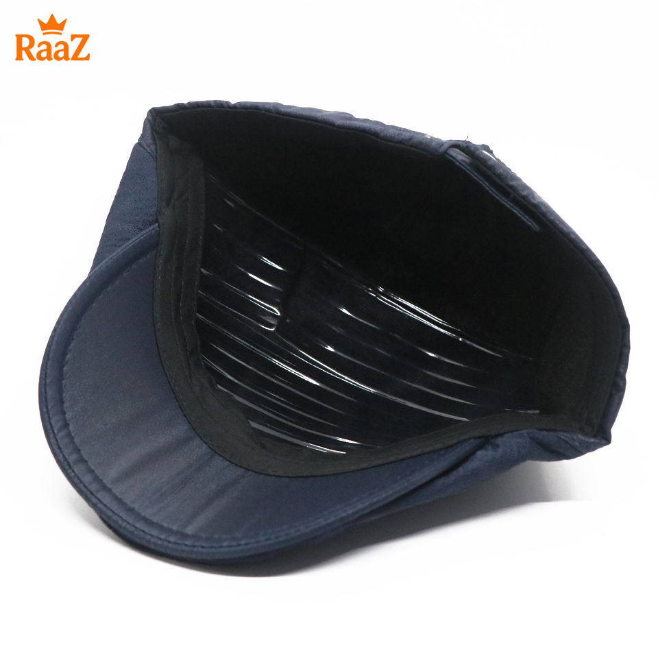 Picture of Navy Blue Vintage Style Wool Blend Flat Cap for Men – Adjustable Newsboy Hat