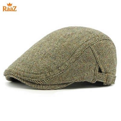 Picture of Vintage Style Wool Blend Flat Cap for Men – Adjustable Newsboy Hat