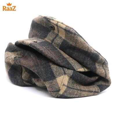 Picture of Check Wool Elegant Retro Style Flat Cap for Men