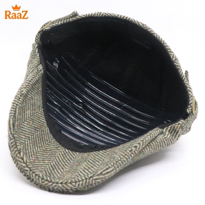 Picture of Mix Green Vintage Style Wool Blend Flat Cap for Men – Adjustable Newsboy Hat