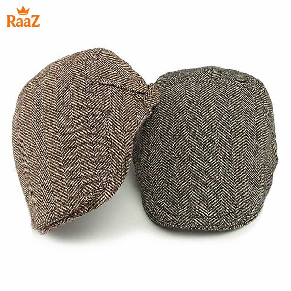 Picture of Vintage Style Wool Blend Flat Cap for Men – Adjustable Newsboy Hat