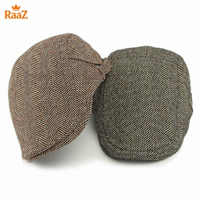 Picture of Vintage Style Wool Blend Flat Cap for Men – Adjustable Newsboy Hat