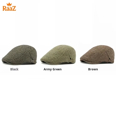 Picture of Vintage Style Wool Blend Flat Cap for Men – Adjustable Newsboy Hat