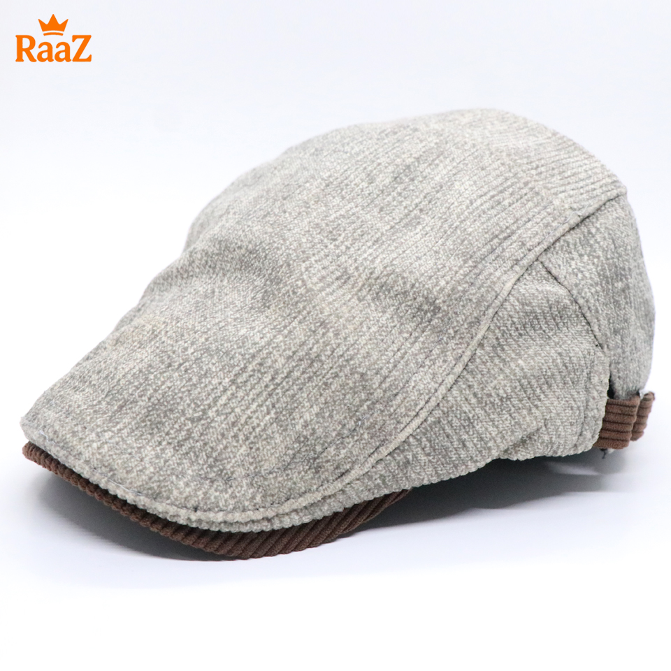 Picture of White Wool Elegant Retro Style Flat Cap for Men