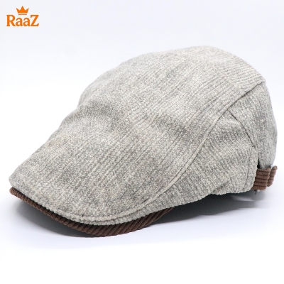 Picture of White Wool Elegant Retro Style Flat Cap for Men