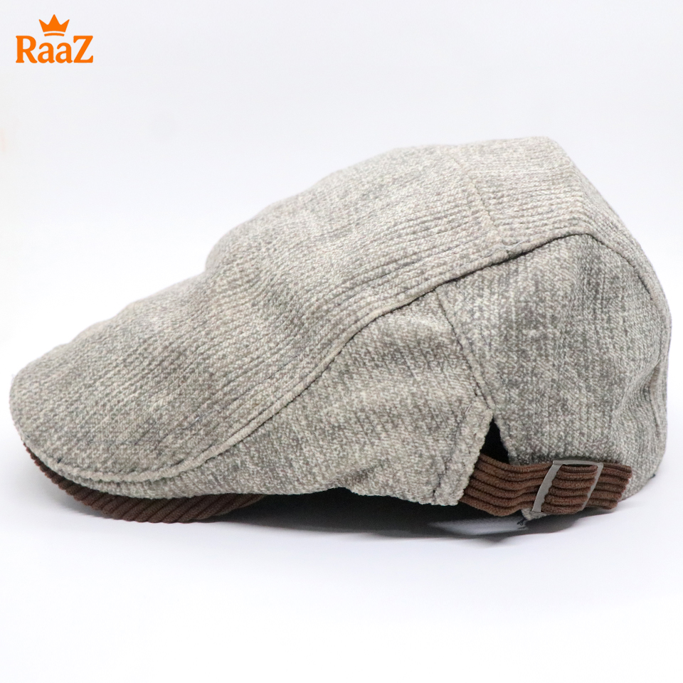 Picture of White Wool Elegant Retro Style Flat Cap for Men
