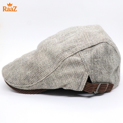 Picture of White Wool Elegant Retro Style Flat Cap for Men