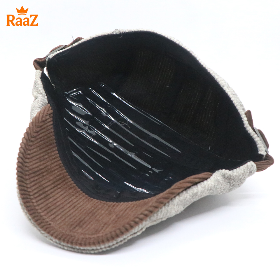 Picture of White Wool Elegant Retro Style Flat Cap for Men