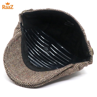 Picture of Mix Brown Vintage Style Wool Blend Flat Cap for Men – Adjustable Newsboy Hat