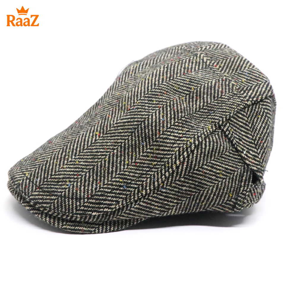 Picture of Mix Brown Vintage Style Wool Blend Flat Cap for Men – Adjustable Newsboy Hat