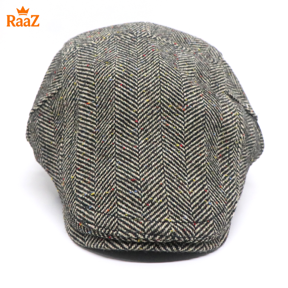 Picture of Mix Brown Vintage Style Wool Blend Flat Cap for Men – Adjustable Newsboy Hat