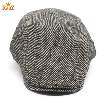 Picture of Mix Brown Vintage Style Wool Blend Flat Cap for Men – Adjustable Newsboy Hat