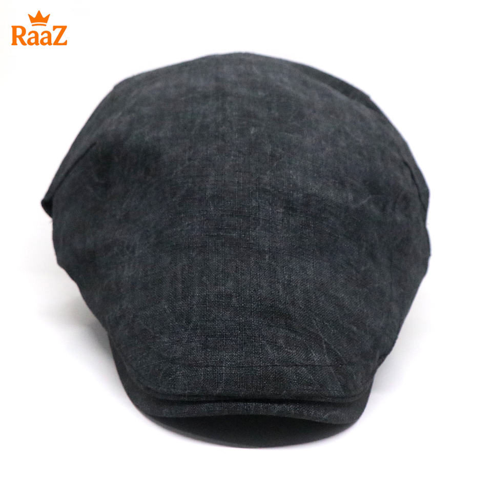 Picture of Black Casual Retro Newsboy Flat Cap – Comfortable Cotton Fabric