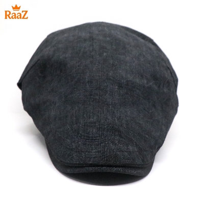 Picture of Black Casual Retro Newsboy Flat Cap – Comfortable Cotton Fabric
