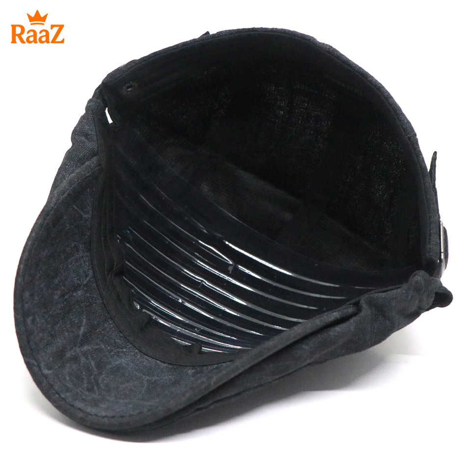 Picture of Black Casual Retro Newsboy Flat Cap – Comfortable Cotton Fabric