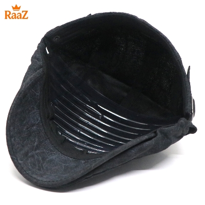 Picture of Black Casual Retro Newsboy Flat Cap – Comfortable Cotton Fabric