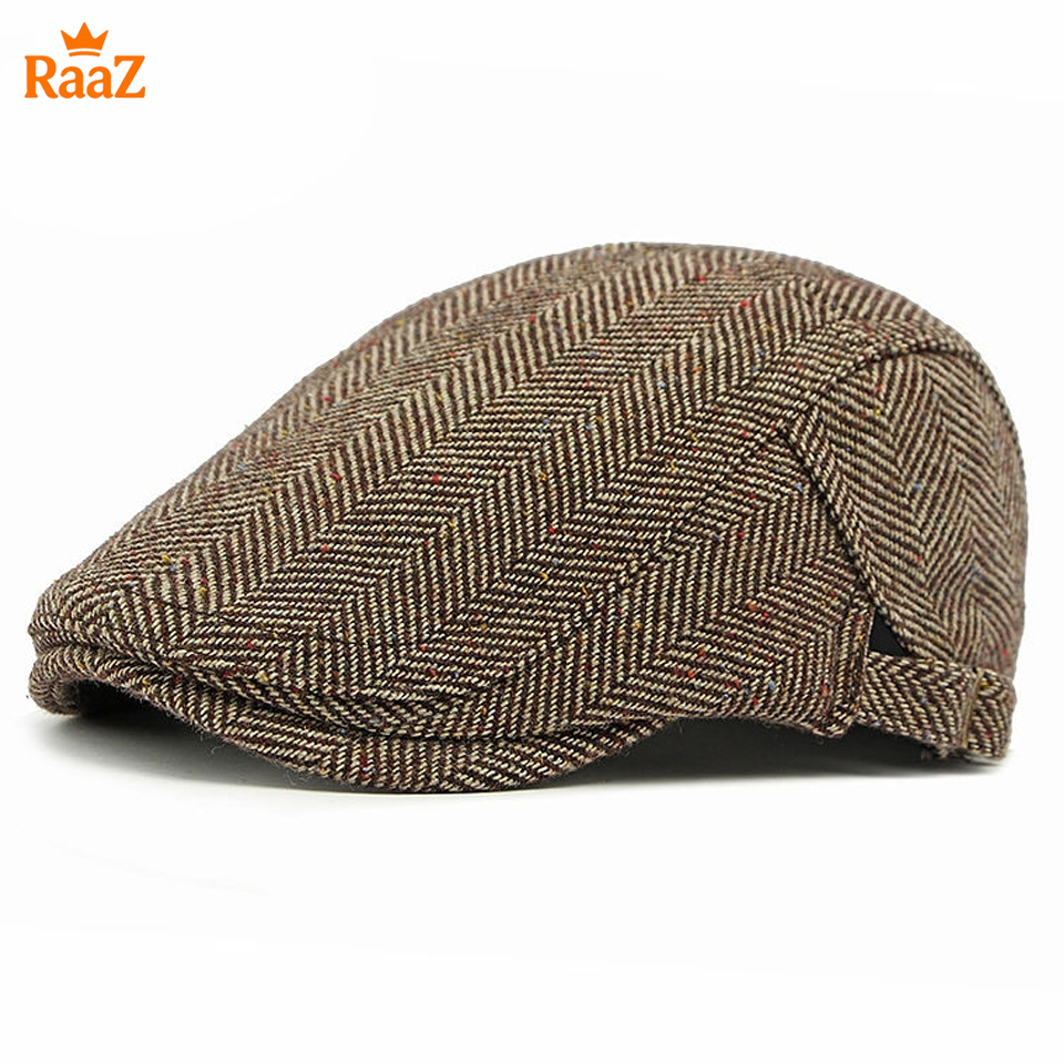 Picture of Vintage Style Wool Blend Flat Cap for Men – Adjustable Newsboy Hat