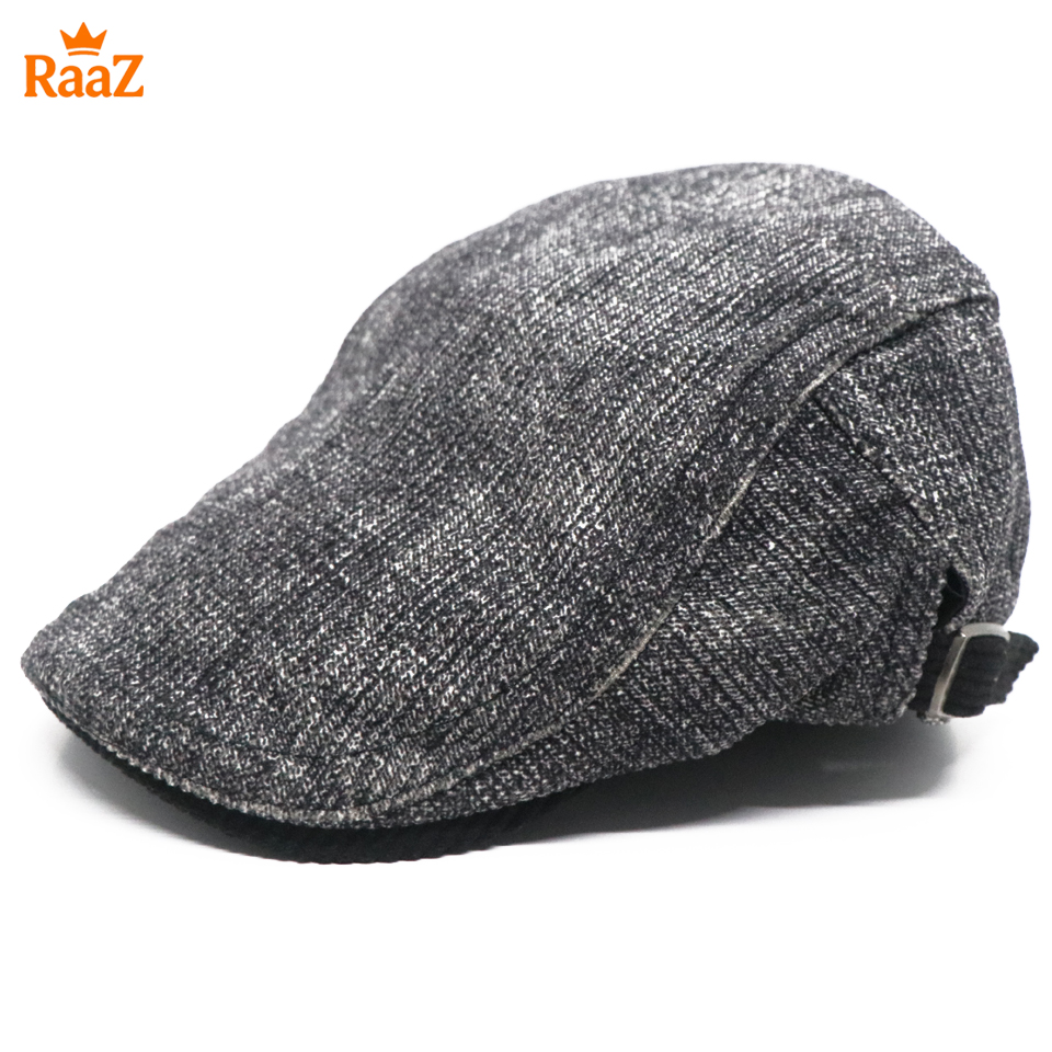 Picture of Black Wool Elegant Retro Style Flat Cap for Men