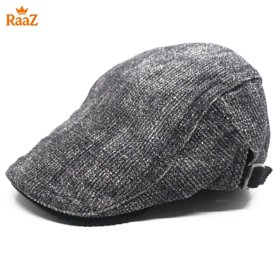 Picture of Black Wool Elegant Retro Style Flat Cap for Men