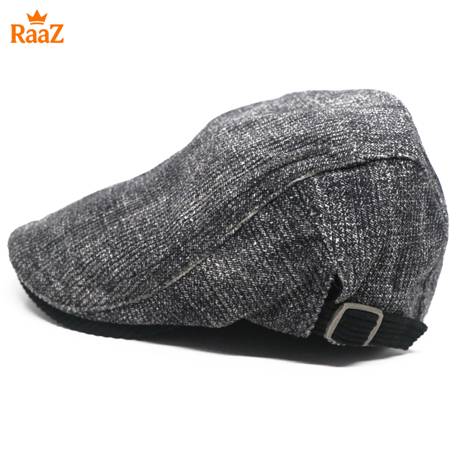 Picture of Black Wool Elegant Retro Style Flat Cap for Men