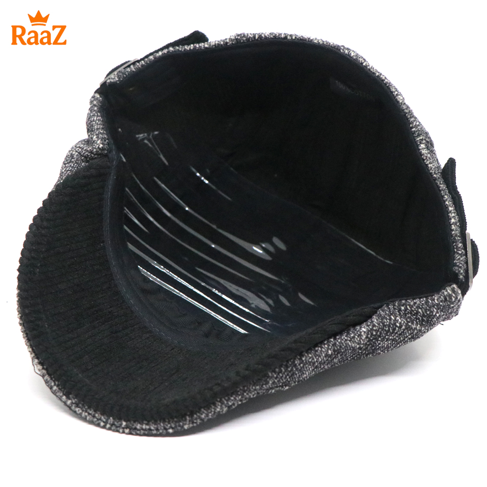 Picture of Black Wool Elegant Retro Style Flat Cap for Men