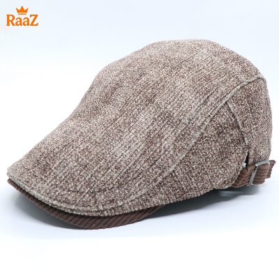 Picture of Brown Wool Elegant Retro Style Flat Cap for Men