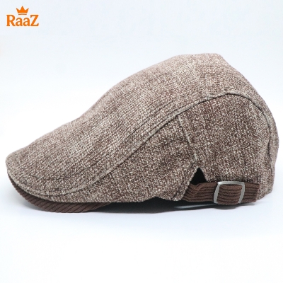 Picture of Brown Wool Elegant Retro Style Flat Cap for Men