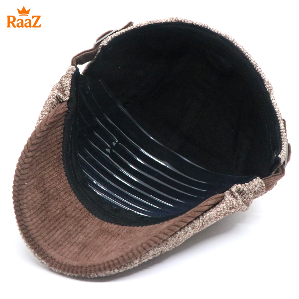Picture of Brown Wool Elegant Retro Style Flat Cap for Men