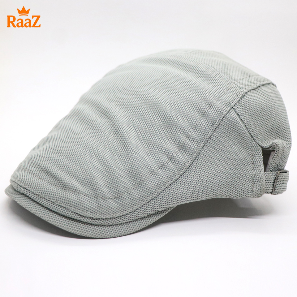 Picture of White Summer Breathable Mesh Flat Cap – Casual Adjustable Driving Cap