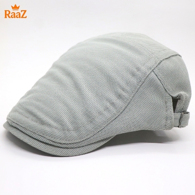 Picture of White Summer Breathable Mesh Flat Cap – Casual Adjustable Driving Cap