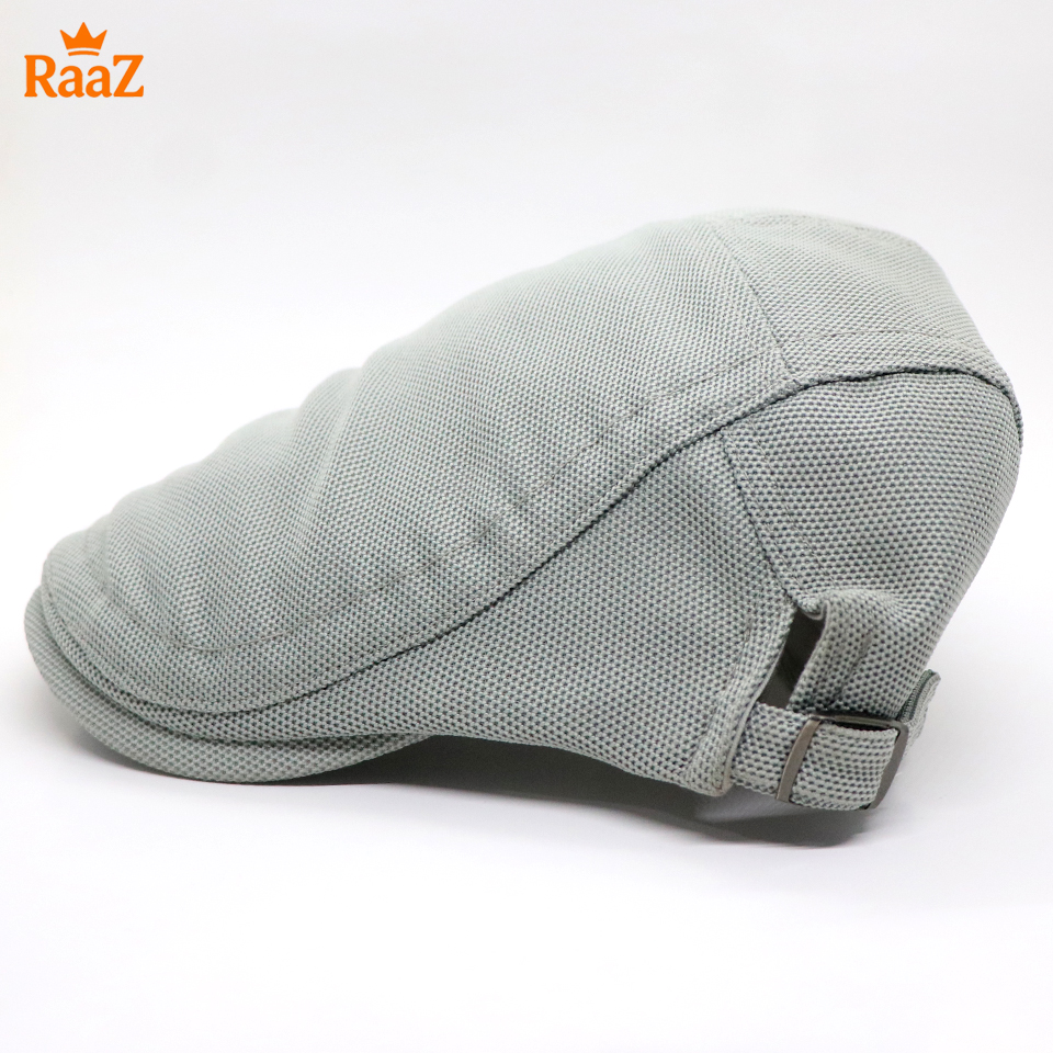 Picture of White Summer Breathable Mesh Flat Cap – Casual Adjustable Driving Cap