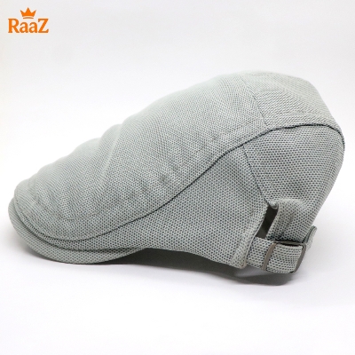 Picture of White Summer Breathable Mesh Flat Cap – Casual Adjustable Driving Cap