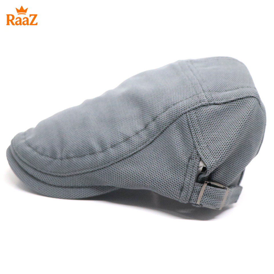 Picture of Silver Summer Breathable Mesh Flat Cap – Casual Adjustable Driving Cap