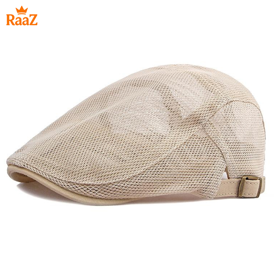 Picture of Brown Lightweight Summer Mesh Flat Cap for Men – Breathable Outdoor Hat