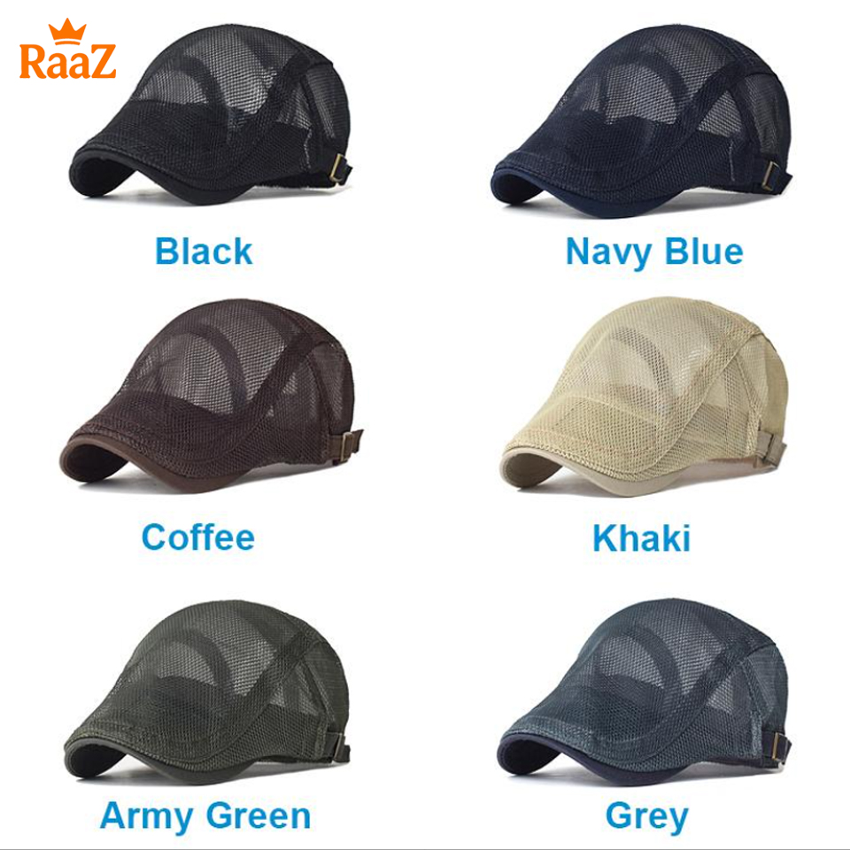 Picture of Brown Lightweight Summer Mesh Flat Cap for Men – Breathable Outdoor Hat