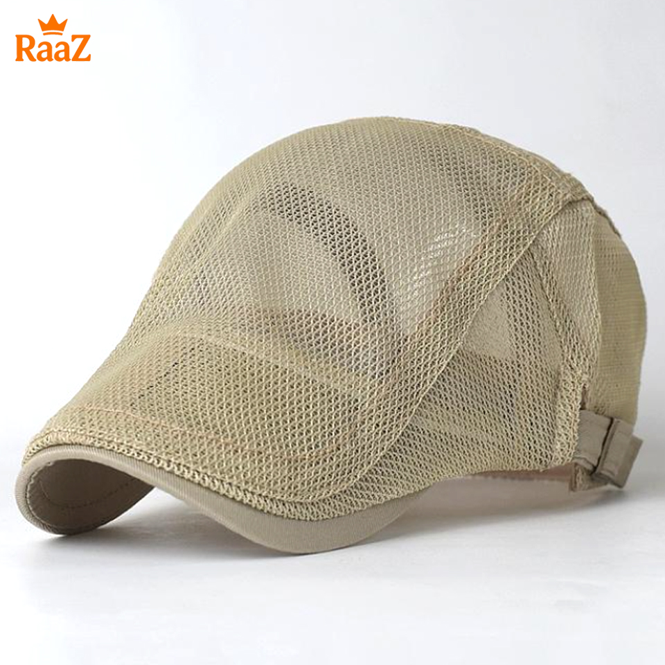 Picture of Brown Lightweight Summer Mesh Flat Cap for Men – Breathable Outdoor Hat