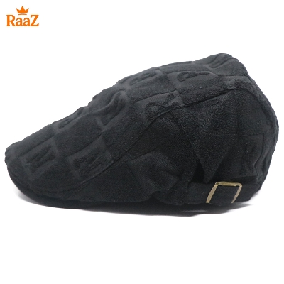 Picture of Black Wool Men’s Outdoor Adjustable Driving Cap – Vintage Style Duckbill Hat