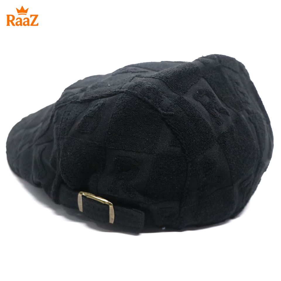 Picture of Black Wool Men’s Outdoor Adjustable Driving Cap – Vintage Style Duckbill Hat