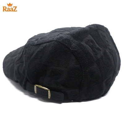 Picture of Black Wool Men’s Outdoor Adjustable Driving Cap – Vintage Style Duckbill Hat