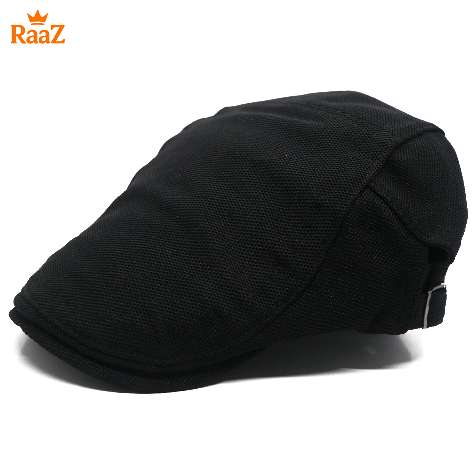 Picture of Black Summer Breathable Mesh Flat Cap – Casual Adjustable Driving Cap