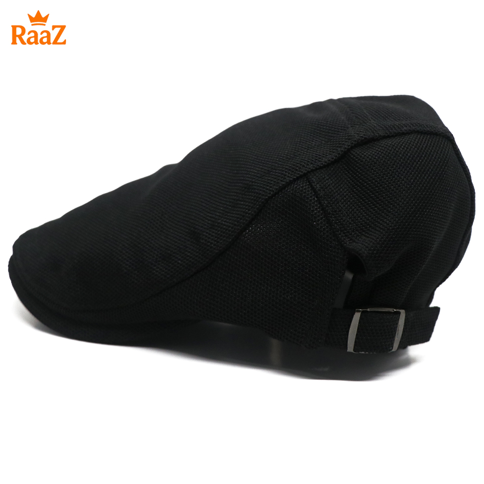 Picture of Black Summer Breathable Mesh Flat Cap – Casual Adjustable Driving Cap
