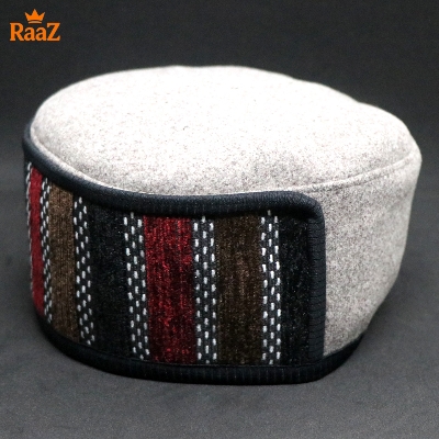 Picture of White High-Quality Woolen Pakol Cap Authentic Style Hat