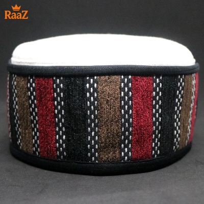 Picture of White High-Quality Woolen Pakol Cap Authentic Style Prayer Hat Tupi