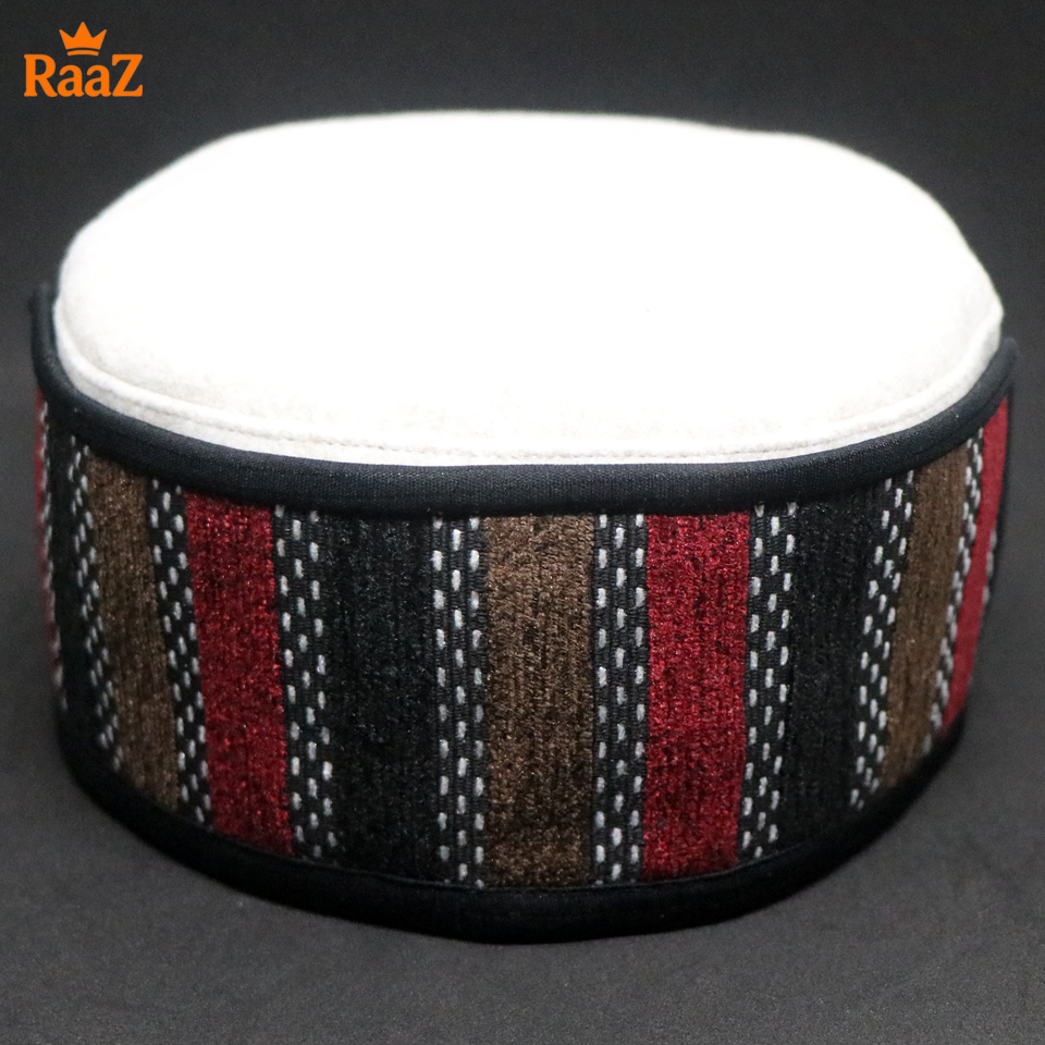 Picture of White High-Quality Woolen Pakol Cap Authentic Style Prayer Hat Tupi