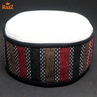 Picture of White High-Quality Woolen Pakol Cap Authentic Style Prayer Hat Tupi