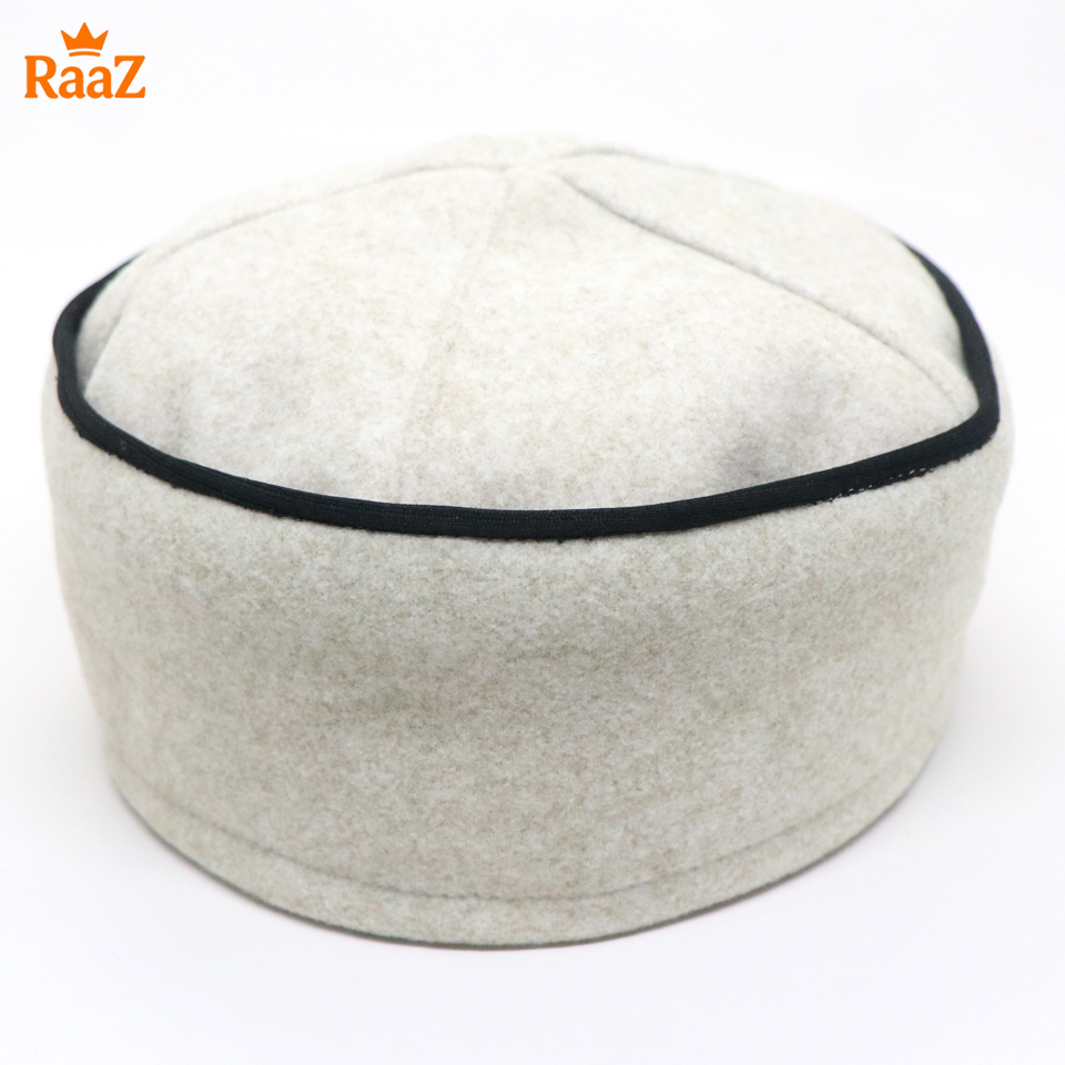 Picture of Beige Soft Woolen Pakol Cap for Men Ethnic Afghan & Pakistani Headwear Prayer Tupi